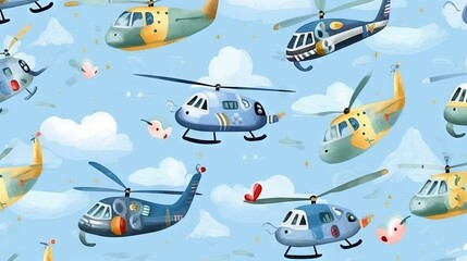  a blue sky with a bunch of small airplanes flying in the sky.  generative ai