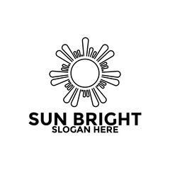 Sun logo design vector template, creative sun idea logo concept