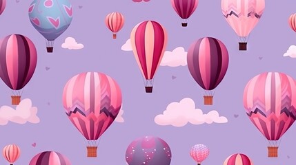  a lot of hot air balloons flying in the sky with clouds.  generative ai