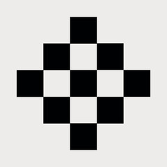 Black and White, Squares, Cross. Abstract minimalistic clean and simple Circle design element.