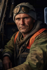Obraz premium Portrait of a military tank operator