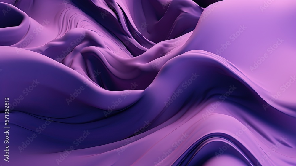 Poster a purple background with wavy lines and a black background with a white border. generative ai
