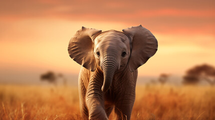 Fototapeta na wymiar Baby Elephant-themed Background for Wildlife Presentations and Conservation Slideshows.