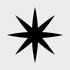 Emblem, Star, Stylized Star. Abstract minimalistic clean and simple Circle design element.