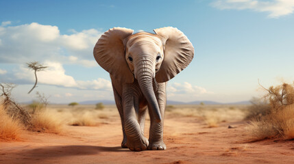 Baby Elephant-themed Background for Wildlife Presentations and Conservation Slideshows.