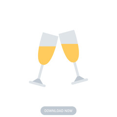 champagne glass icon. isolated on white background