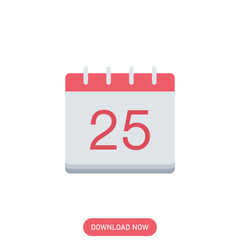 December 25 Calendar Day or Calendar Christmas - calendar icon