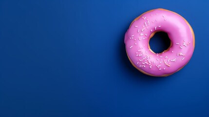 Donut on dark blue background, Generative AI