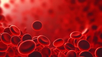 Fotobehang Red blood cells flowing through vein, Generative AI  © AIExplosion