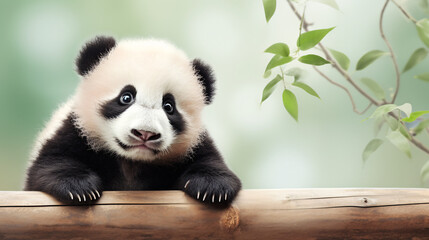 Charming Baby Panda Background for Animal Lovers and Panda Conservation Presentations.