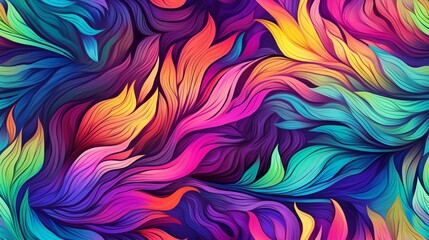 Obraz premium Seamless abstract watercolor leaf pattern, Generative AI