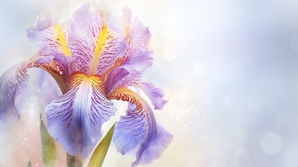 Obraz na płótnie Canvas a close up of a purple flower on a blurry background. generative ai