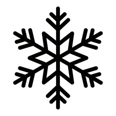 Snowflake icon. Vector illustration. Isolated object on white background.