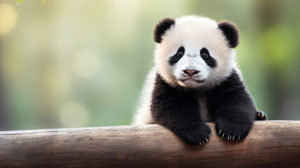 Baby Panda Background for Wildlife Protection Presentations and Environmental Awareness Campaigns.