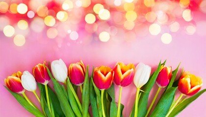 Fototapeta premium bouquet of tulips for Valentine's Day