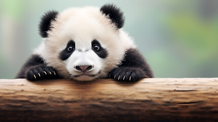 Baby Panda-themed Background for Wildlife Enthusiasts and Conservation Education Materials.