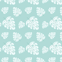 Beautiful monstera leaves pattern background
