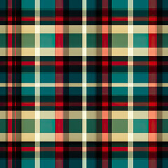 Digital Grid Design: Checkered Script on Tartan Backdrop generated by AI