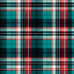 Digital Grid Design: Checkered Script on Tartan Backdrop generated by AI