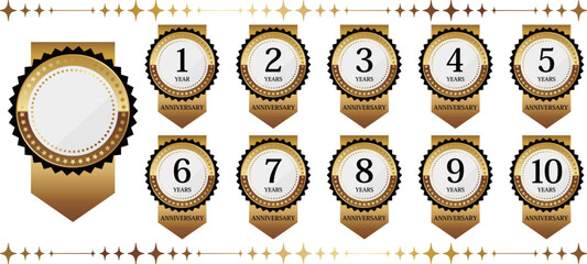 高級感のあるエンブレム11種セット　ホワイト＆ゴールド