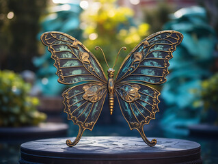 A Bronze Statue of a Butterfly