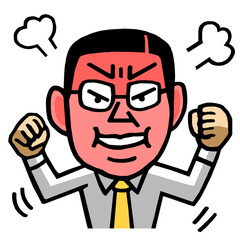 怒る男　イラスト