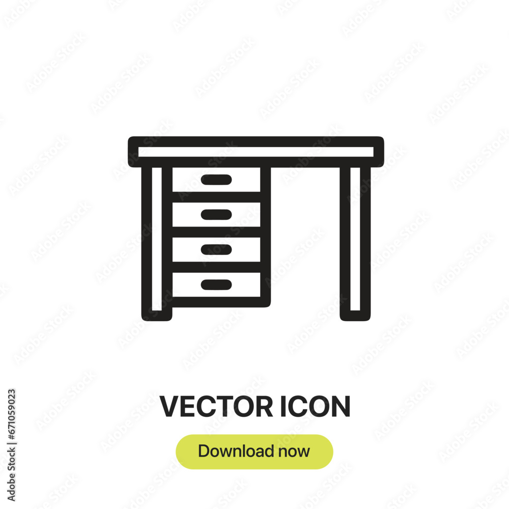 Poster table icon vector. linear-style sign for mobile concept and web design. table symbol illustration. p