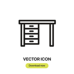 Table icon vector. Linear-style sign for mobile concept and web design. Table symbol illustration. Pixel vector graphics - Vector.