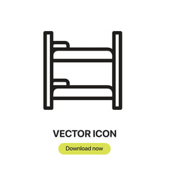 Bunk Bed icon vector. Linear-style sign for mobile concept and web design. Bunk Bed symbol illustration. Pixel vector graphics - Vector