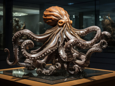 A Bronze Statue of an Octopus