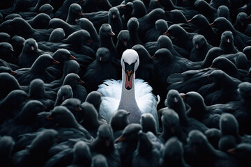 White swan among black ones