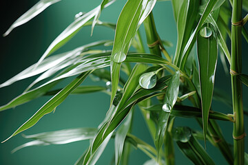 green grass and water drops