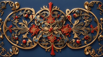 artistic ornament inspired by medieval art for use as a decorative element