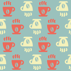 seamless pattern of coffee beans for coffee shop background. decoration cafe, place to eat and culinary events. for a coffee themed greeting card. for coffee-themed fabric motifs