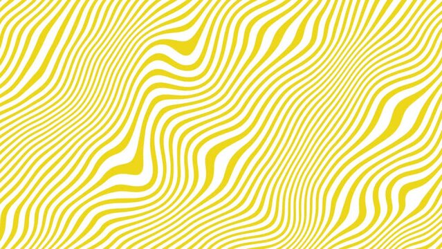 Yellow line waves abstract art seamless pattern loop background