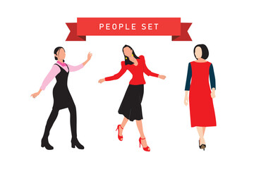 People of different nationalities and cultures in a flat style. Vector illustration