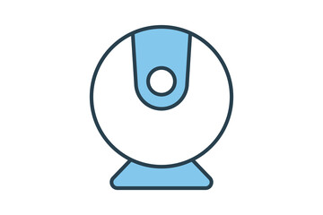 web camera icon. icon related to device, computer technology. flat line icon style. simple vector design editable