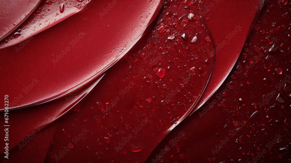 Wall mural vibrant hues collide in a sea of crimson, as droplets dance on a scarlet canvas, evoking a sense of 