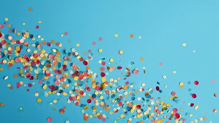  a group of colorful balloons floating in the air on a blue background.  generative ai - obrazy, fototapety, plakaty