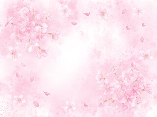 ふんわり桜の背景イラスト
