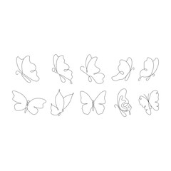Continuous Line Butterfly