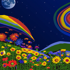 Obraz na płótnie Canvas sky with rainbow