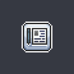pen and document paper sign in pixel art style