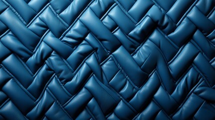 A mesmerizing blend of intricate patterns and vivid blue hues adorning a smooth leather fabric, evoking a sense of luxury and sophistication