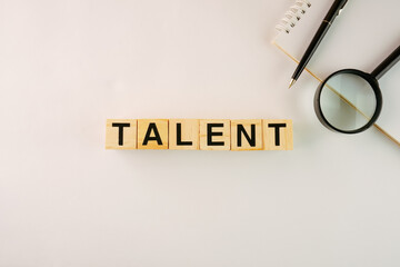 Talent Wooden Block Words Concept Background
