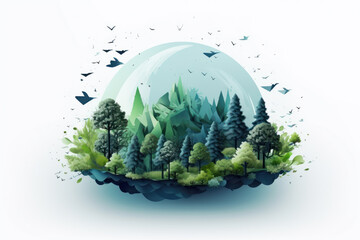 Green earth and plants horizontal background