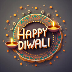 Happy Diwali Wish Card design
