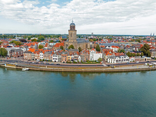Fototapeta na wymiar Aerial from the historical town Deventer in the Netherlands