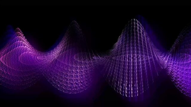 Captivating light stripes, intricate looped background, vibrant particle threads, and luminous hair-like threads