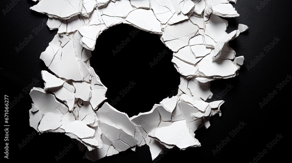 Poster a white object with a hole in the middle of it. generative ai